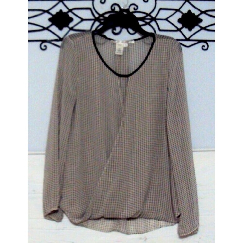 Max Studio Women's Top Size M Long Sleeve Multicolored Round Neck